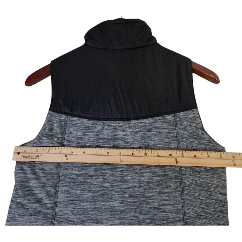 The North Face Pseudio Vest Girls Large Gray Black Full Zip Colorblock